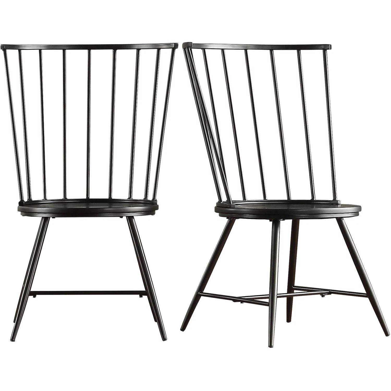 Chelsea Lane High Back Windsor Dining Side Chair , Set of 2, Black | Walmart (US)