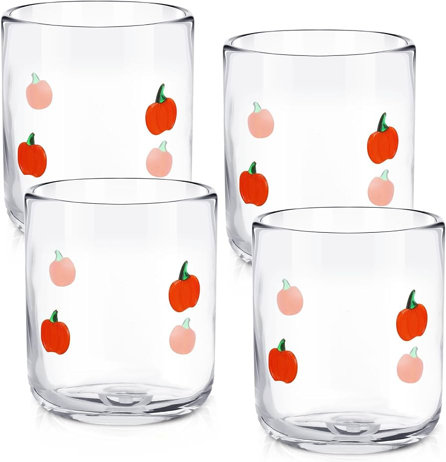 SiliFine 4 PCS Pumpkin Icon Juice Glasses | Amazon (US)