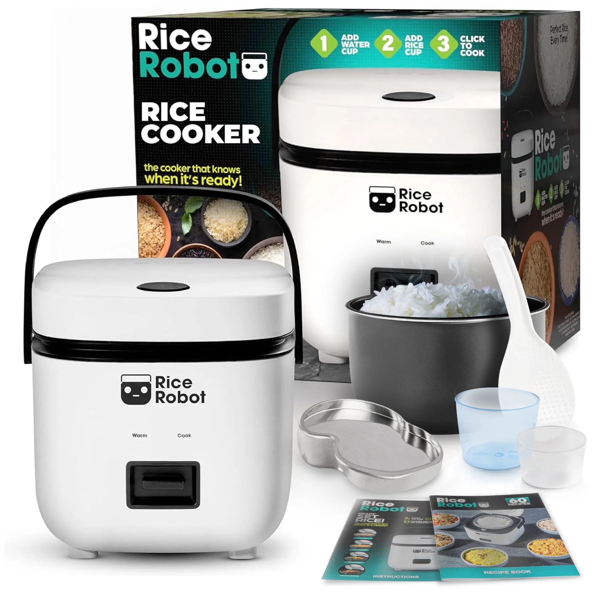 Rice Robot Personal Rice Cooker, PFAS-free, Nonstick. 1 Quart Capacity (4 Cups), with Stainless S... | Walmart (US)