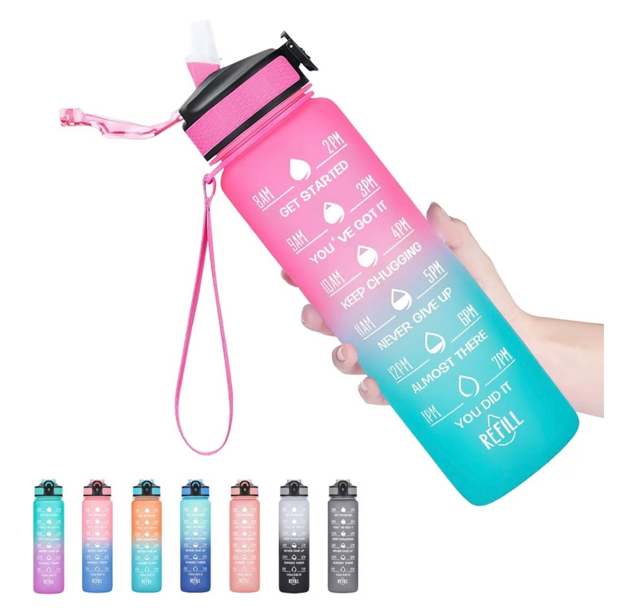 Hyeta 32 oz Water Bottles with Times to Drink and Straw, Motivational Water Bottle with Time Marker, Leakproof, Drinking Sports Water Bottle for Fitness, Gym and Outdoor 

#LTKselfcare #LTKActive #LTKfitnessgoals