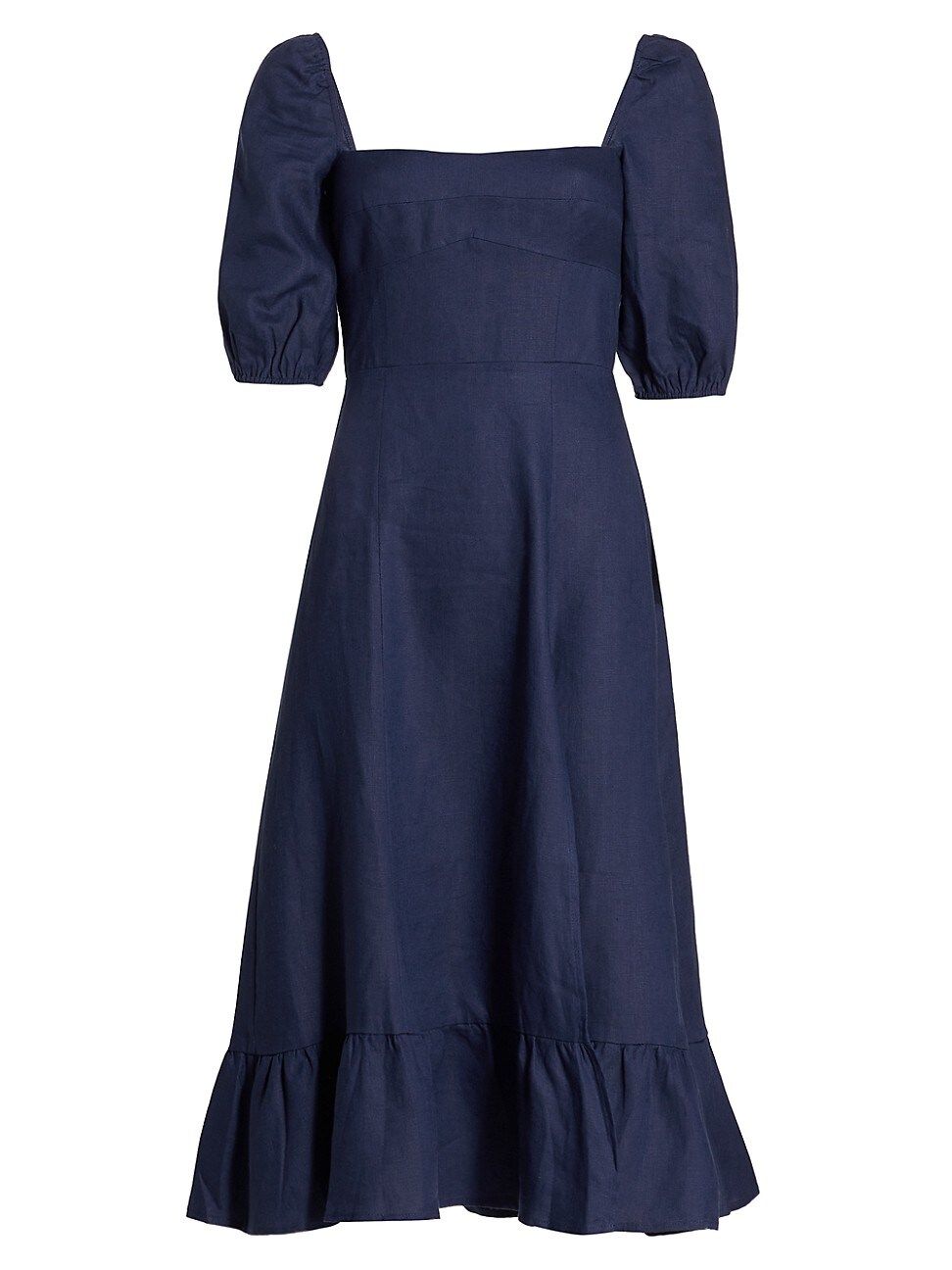 Women's Belgium Puff-Sleeve Midi-Dress - Danube - Size 0 | Saks Fifth Avenue