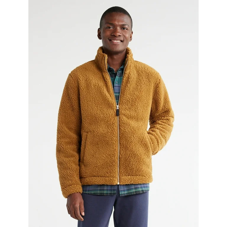 Free Assembly Men's Faux Sherpa Jacket, Sizes XS-3XL | Walmart (US)