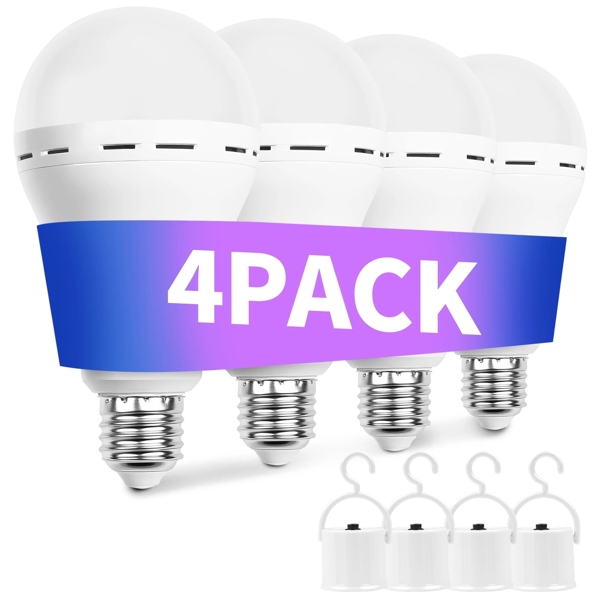 Rechargeable Emergency Light Bulbs, Battery Powered LED Light Bulb 6500K Daylight E26 12W 70W Equ... | Walmart (US)