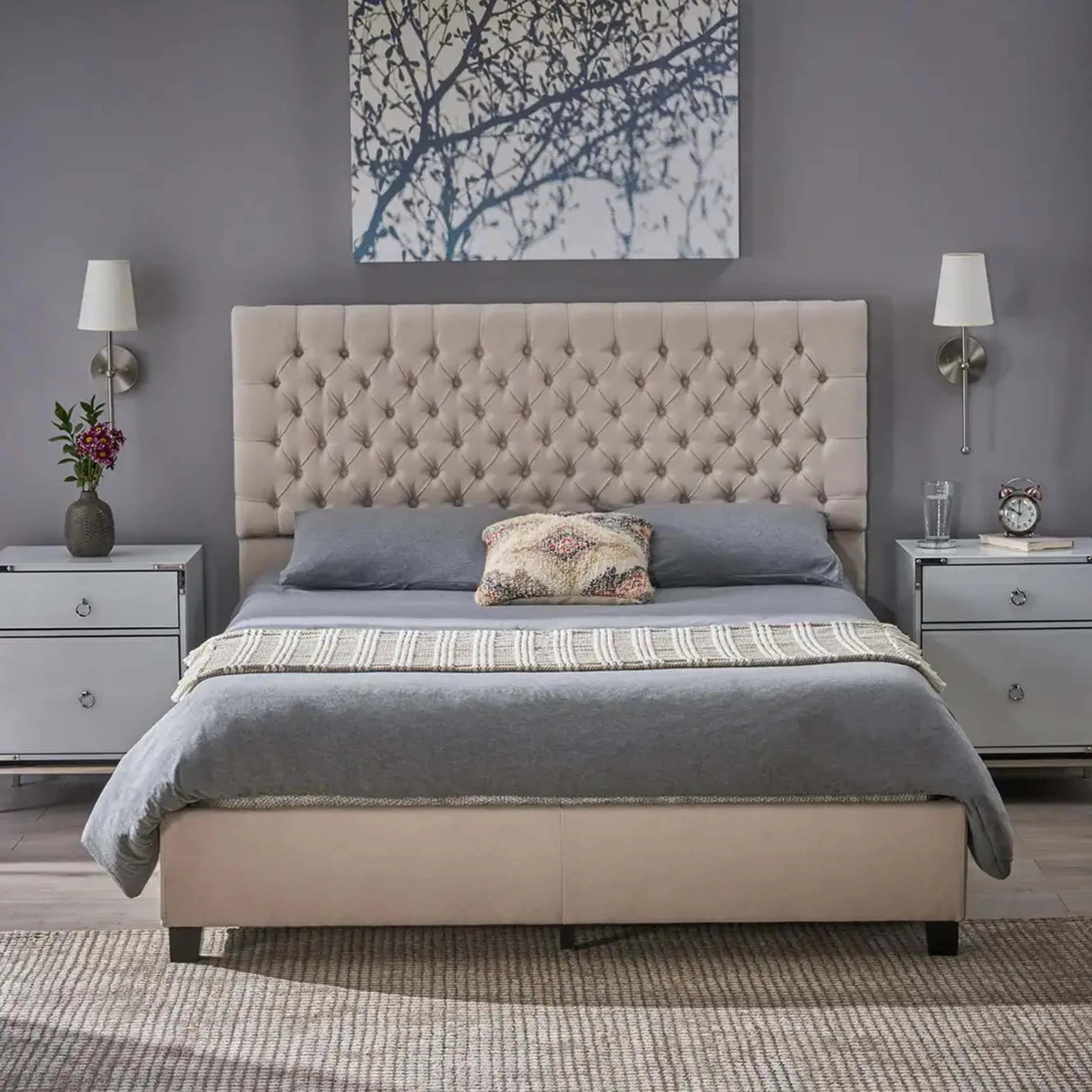 Lark Manor™ Akashia Queen Tufted Upholstered Low Profile Platform Bed & Reviews | Wayfair | Wayfair North America