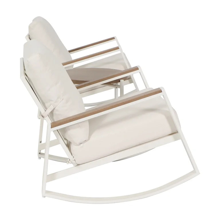 Mainstays Westmont 3-Piece Outdoor Rocker Set, White | Walmart (US)