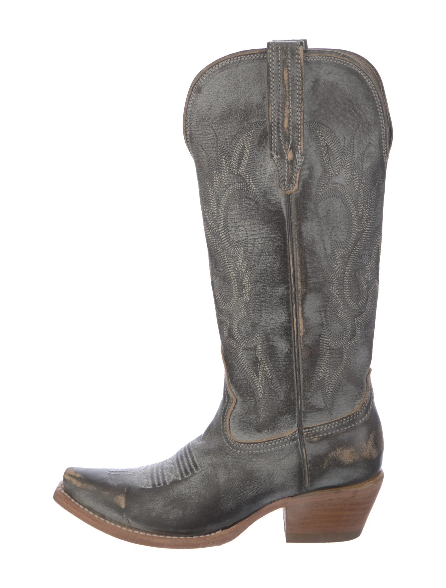 Leather Printed Western Boots | The RealReal