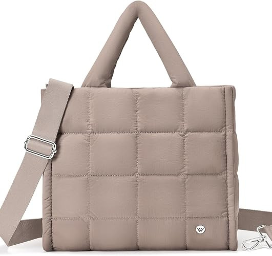 WESTBRONCO Puffer Crossbody Bags for Women Quilted Tote Bag Puffy Weekender Overnight Bag Nylon S... | Amazon (US)