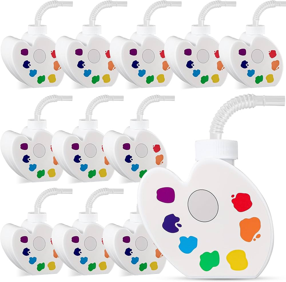 Sratte 12 Pieces Art Themed Party Supplies, Paint Party Gift Favor, 10 oz Plastic Palette Shape C... | Amazon (US)
