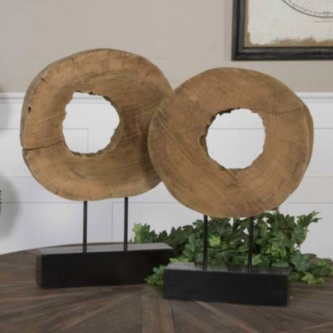 Uttermost Ashlea 2-Piece Mango Wood Log Sculpture Set | Lamps Plus