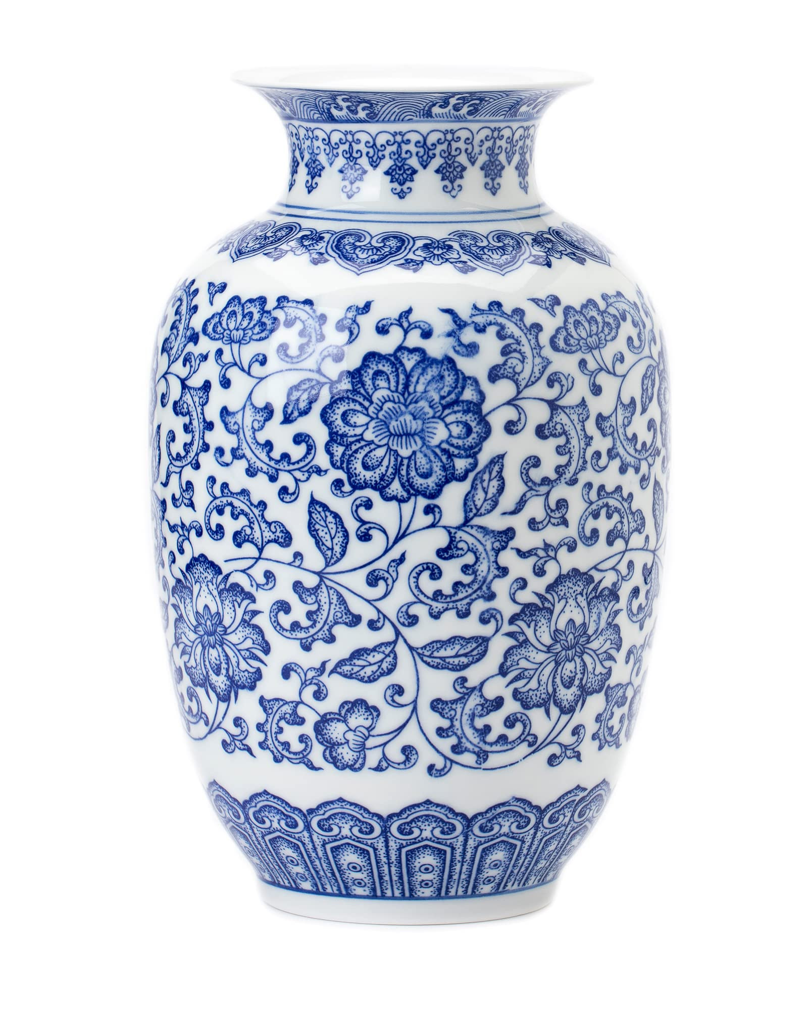 Blue Vase, Chinoiserie Vase, Ginger Jar Vase for Home Decor, Blue and White Porcelain Decor,9 "H | Amazon (US)