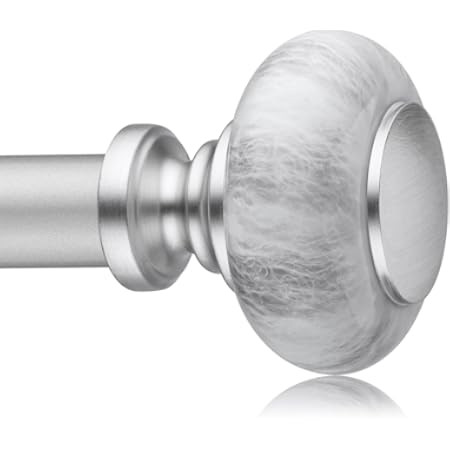 Sliver Curtain Rod for Windows 48 to 84 Inches(4-7ft): 1 inch Diameter Heavy-Duty Adjustable Curt... | Amazon (US)
