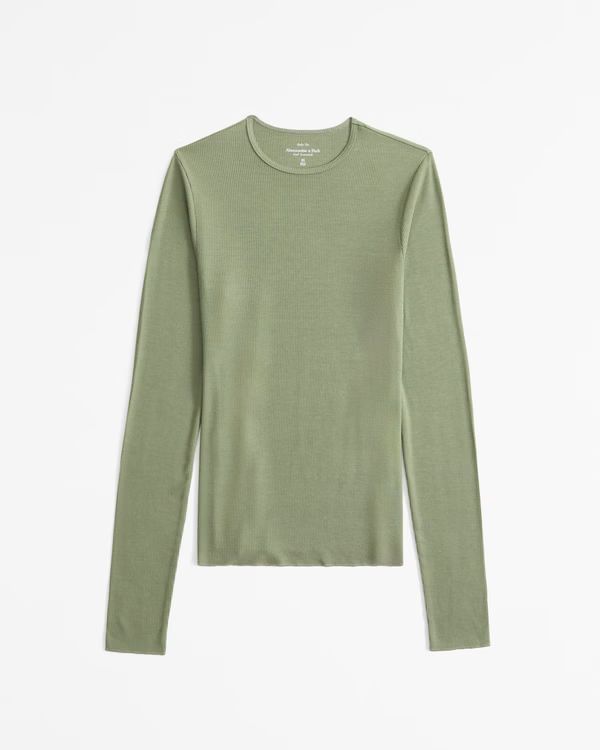 Long-Sleeve Featherweight Rib Tuckable Top | Abercrombie & Fitch (US)