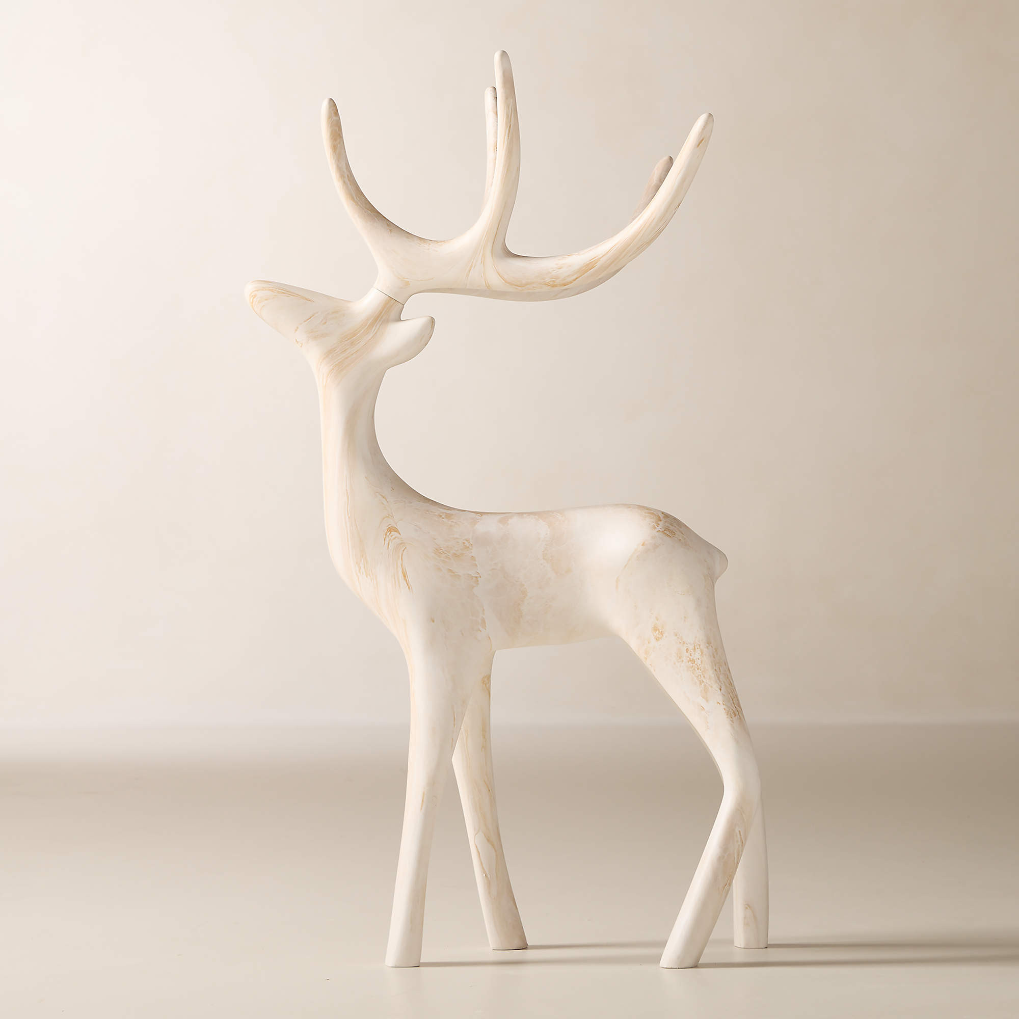 Cement Holiday Reindeer Decoration Indoor/Outdoor 48" | CB2 | CB2