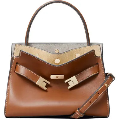 Tory Burch Lee Radziwill Petite Leather Double Bag in Black at Nordstrom | Nordstrom