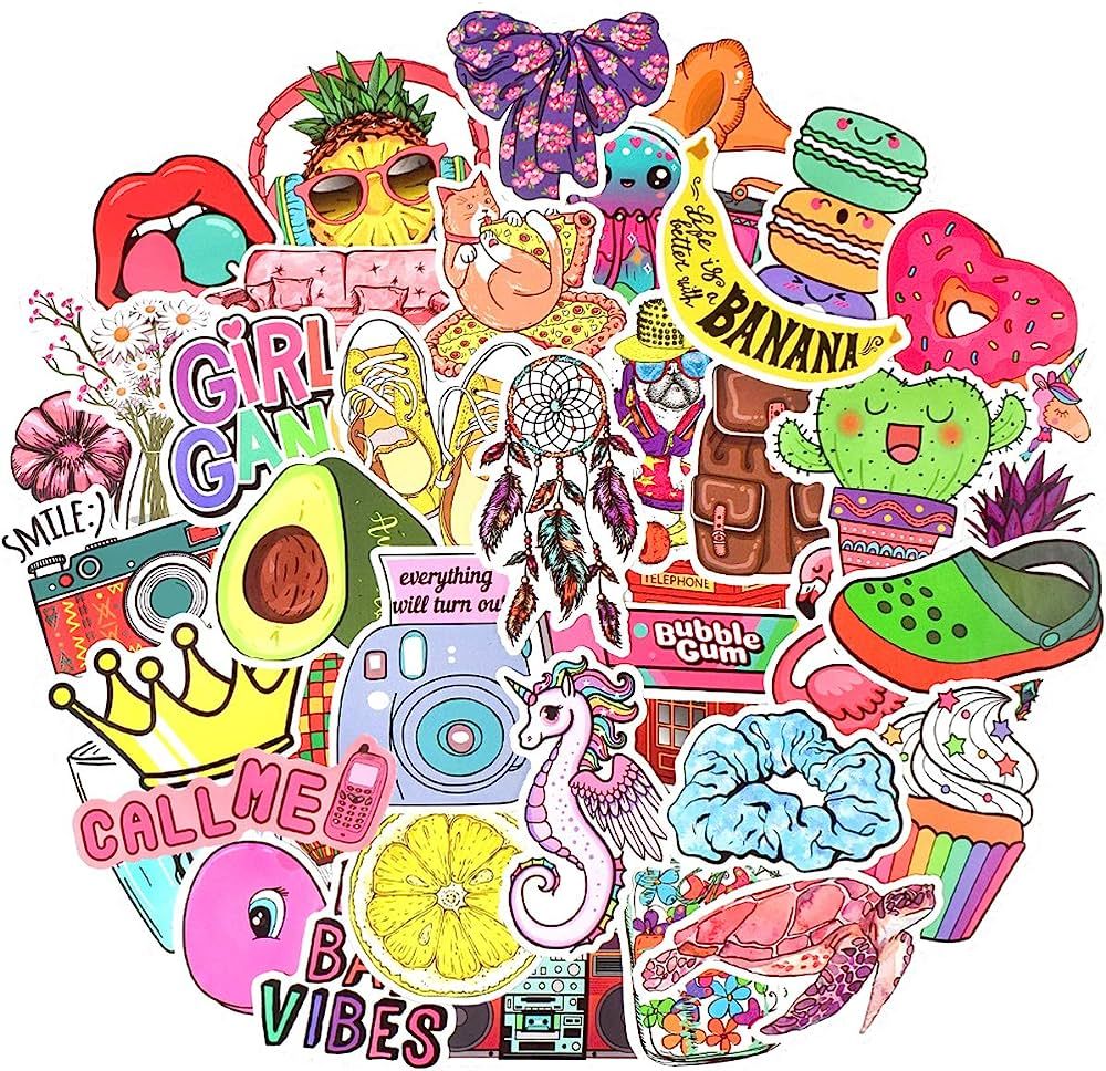 QTL VSCO Stickers for Teen Girls Cute Stickers for Hydroflask Waterproof Stickers for Tween Girls... | Amazon (US)