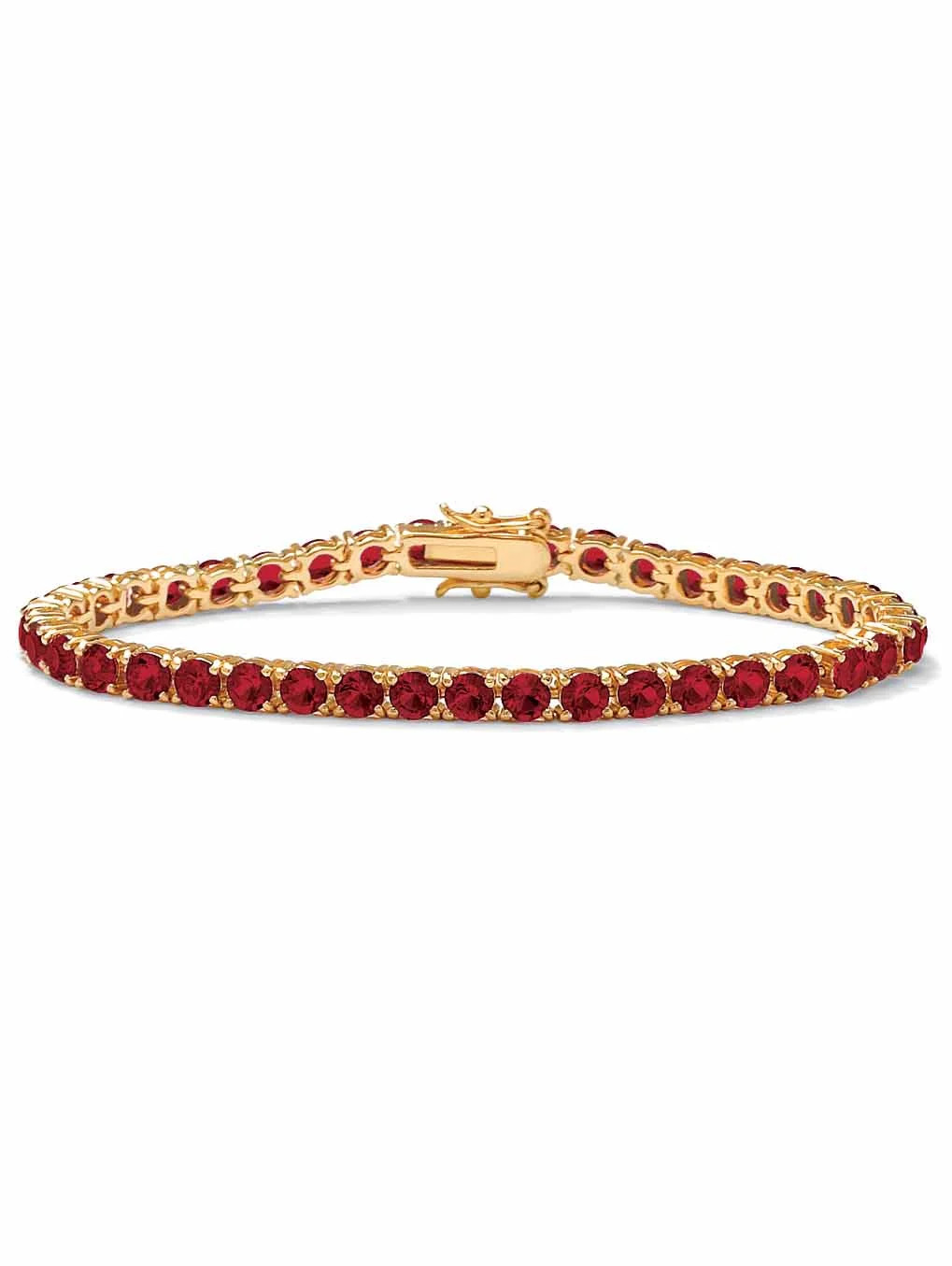 PalmBeach Jewelry Round Simulated Birthstone Tennis Bracelet in Gold-Plated or Silvertone | Walmart (US)