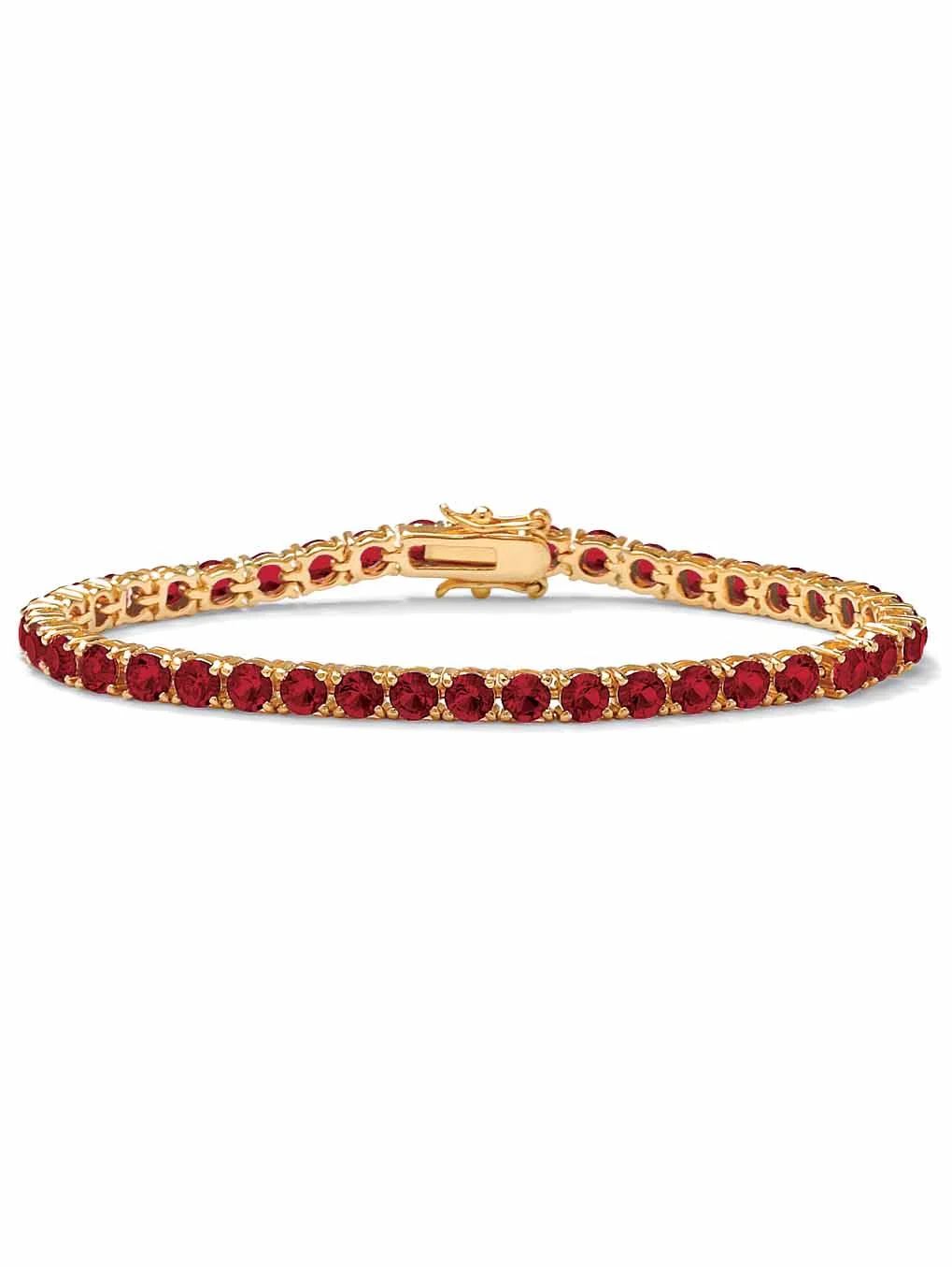 PalmBeach Jewelry Round Simulated Birthstone Tennis Bracelet in Gold-Plated or Silvertone | Walmart (US)