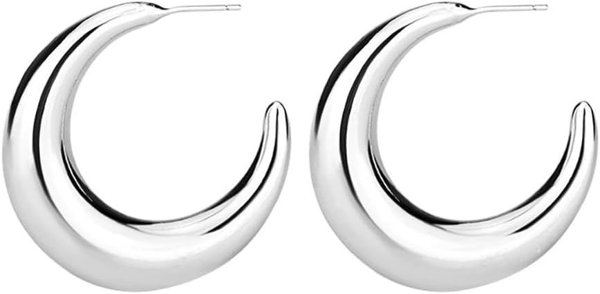 Vivian&CD Gold Hoop Earrings for Women, Lightweight Big Hoops Gold Hoop Earrings Gold Plated Drop... | Amazon (US)