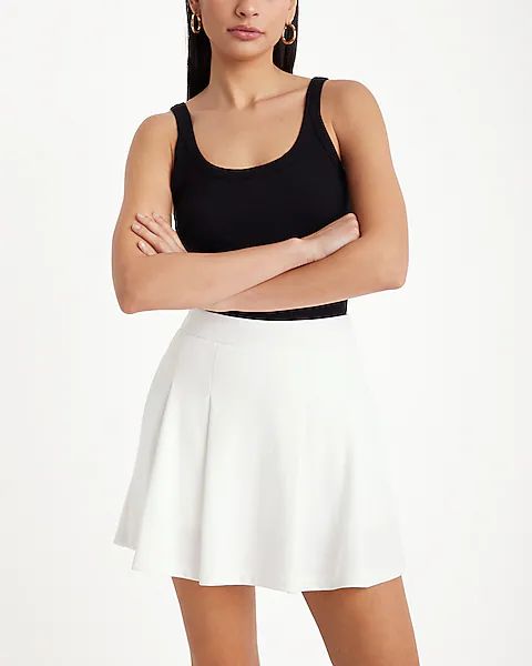 High Waisted Luxe Comfort Pleated Mini Skort | Express (Pmt Risk)