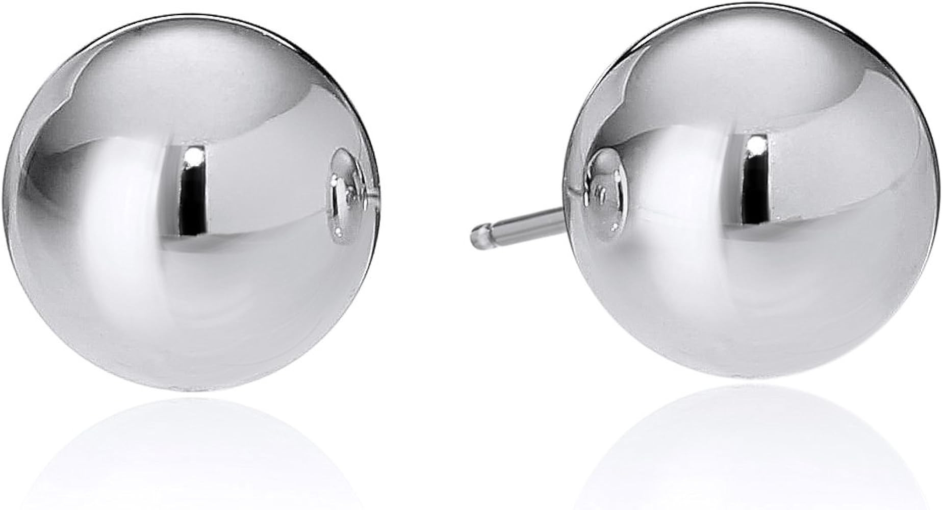 Amazon Essentials Plated Sterling Silver Polished Ball Stud Earrings | Amazon (US)