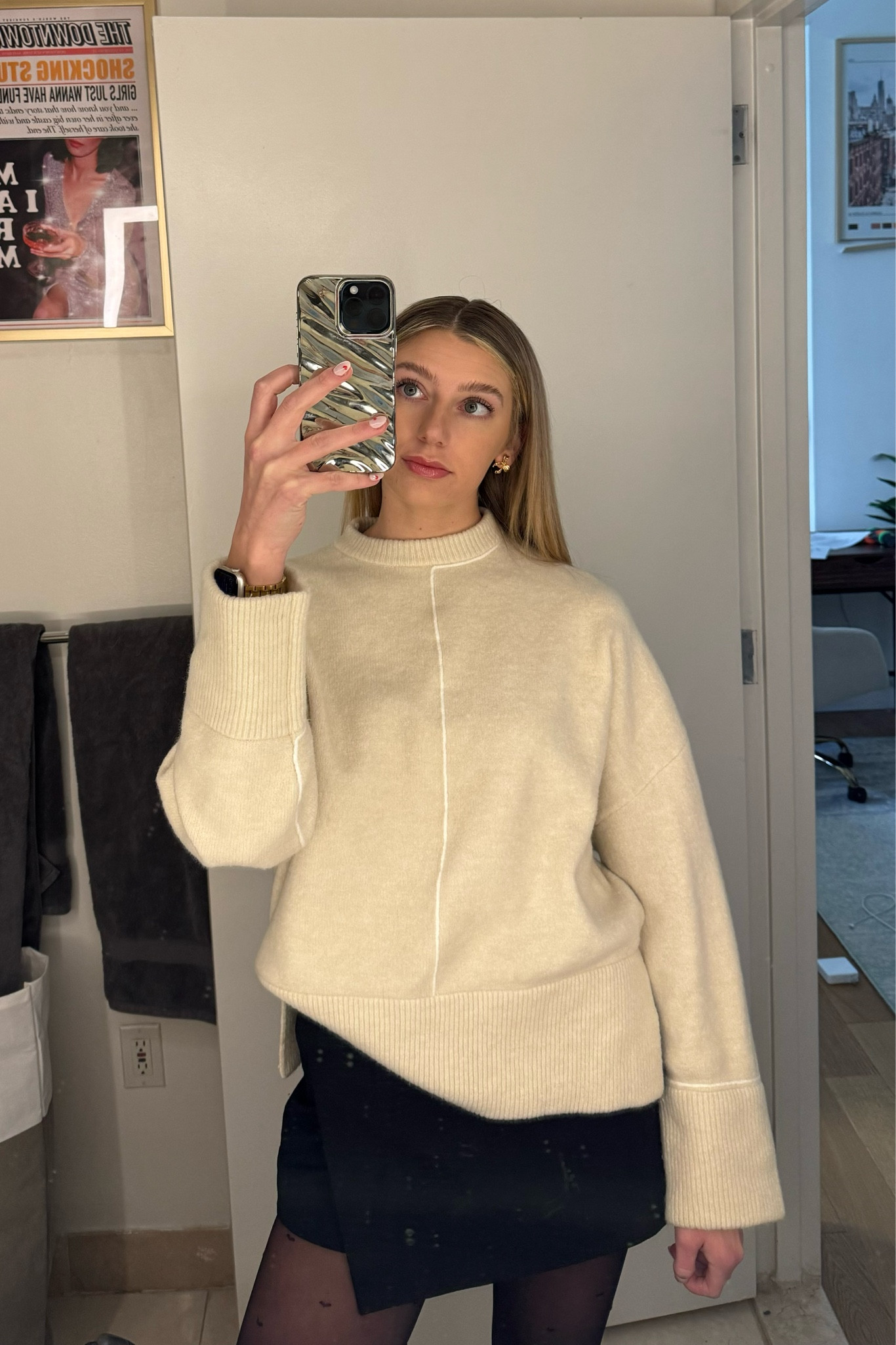 work outfit of the day 🍒 || earrings & phone case linked 💋 

the sweater & skort are from zara so i can't link them 😓



#LTKSeasonal #LTKworkwear #LTKfindsunder50