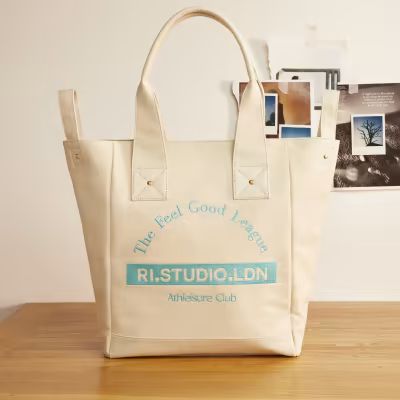 Beige RI Studio canvas shopper bag | River Island (UK & IE)