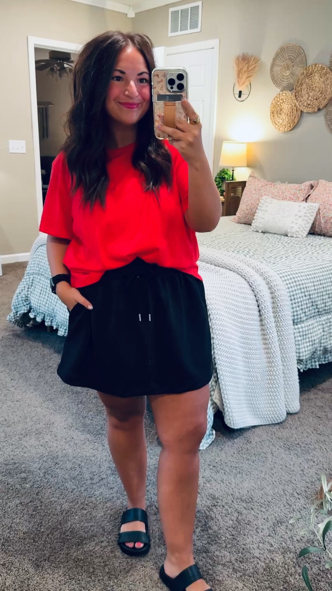 Basics don’t have to be boring! Loving this skort from Walmart!

sandals: sold out, but linking similar options below!
skort: fits true to size // wearing a large (SO SOFT!)
tee: fits true to size // wearing a large