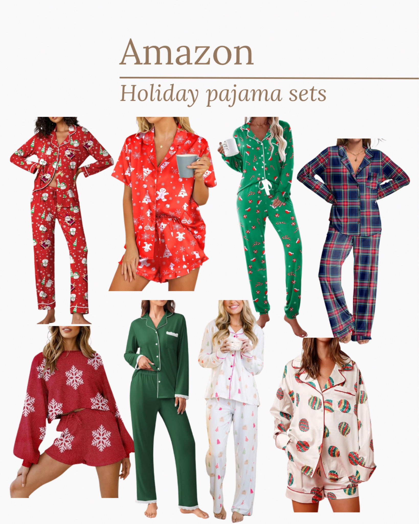 Amazon Holiday pajama sets

#sleepwear #christmaspajamas #pajamas #holidaypajamas #cozystyle #amazonfashion#LTKStyleTip 

#LTKSeasonal #LTKHoliday