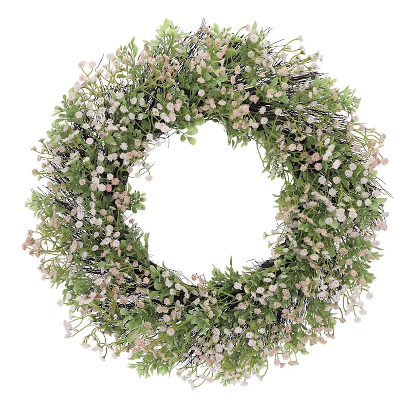 Baby's Breath Wreath, 22" | At Home