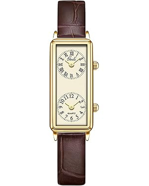 Gosasa Women’s Vintage Rectangle Watch Dual Time Zone Waterproof Ladies Quartz Analog Watch for... | Amazon (US)