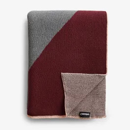 Turin Burgundy Knit Throw Blanket | Unison