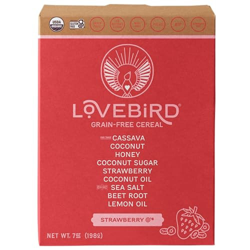 Lovebird Organic Grain Free Strawberry Cereal, 7 OZ | Amazon (US)