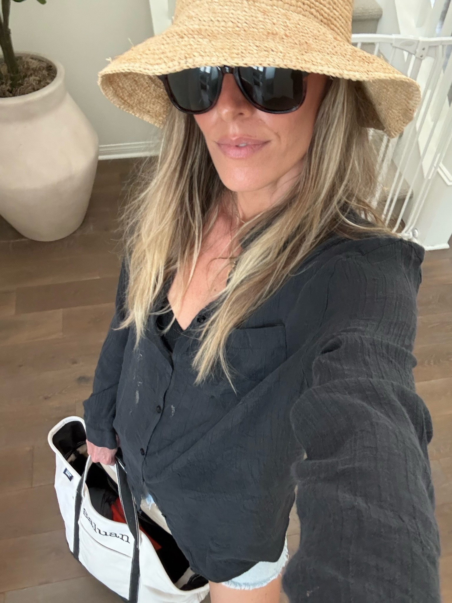 Pool day outfit 💦☀️ My sunglasses and button down shirt are part of the Amazon sale. I wear both all the time! I have this top in a few colors and it’s perfect for a swim coverup or a casual summer outfit 💗 

Amazon, Amazon prime sale, pool day outfits, summer daytime outfits, casual every day outfits, button down linen shirts, beach outfit, vacation outfits

#LTKootd #LTKSeasonal #LTKSaleAlert