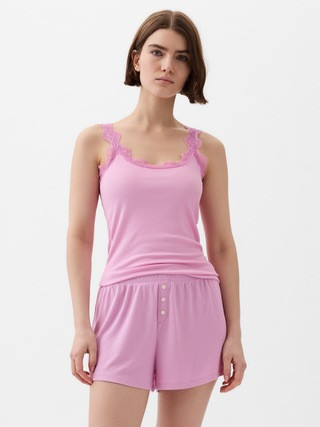 Mini Rib Lace PJ Tank Top | Gap (US)