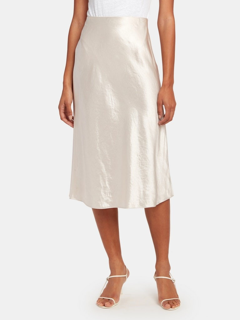 Satin Slip Midi Skirt | Verishop