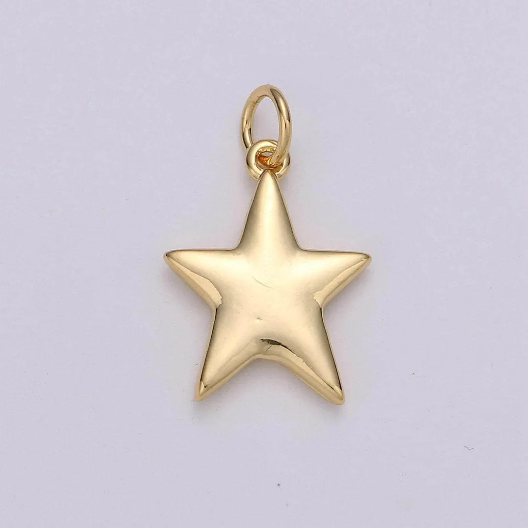 Gold Mini Star Charms Double Sided Charm for Necklace Earring Bracelet Jewelry Making Supply Cele... | Etsy (US)