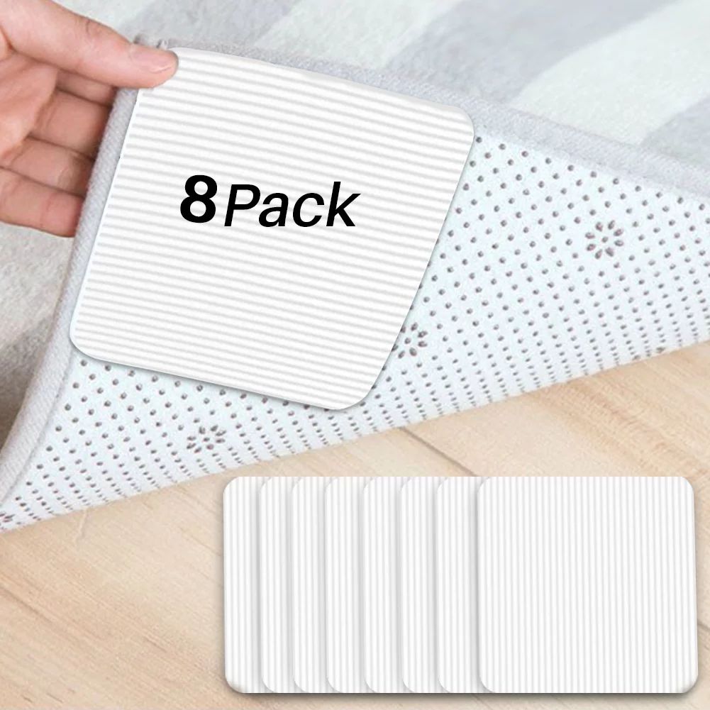 UUGEE Non Slip Rug Gripper Pad for Area Rugs 8Pcs Carpet Tape for Hardwood Floors and Tile | Walmart (US)