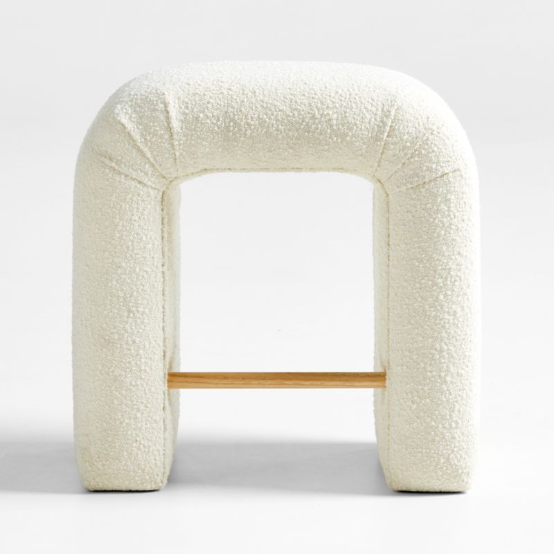 Martini Boucle Backless Counter Stool | Crate & Barrel | Crate & Barrel