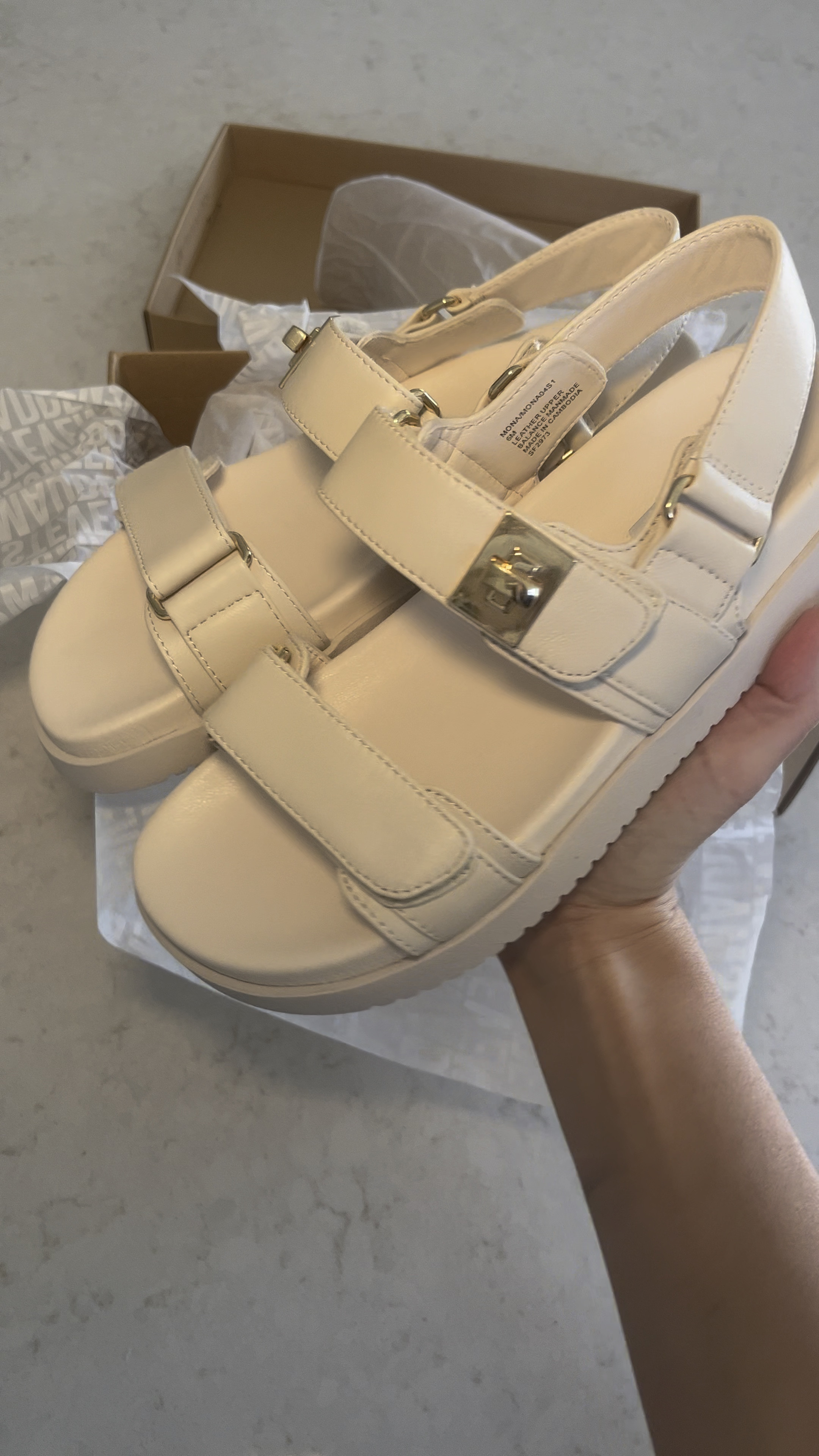 dior inspired white leather sandals! these steve madden sandals look like the dior dioract ones, for a fraction of the cost. and they’re on amazon! the perfect chunky sandals for summer! #unboxing 



#liketkit 

#LTKshoecrush #LTKunder100 #LTKtravel