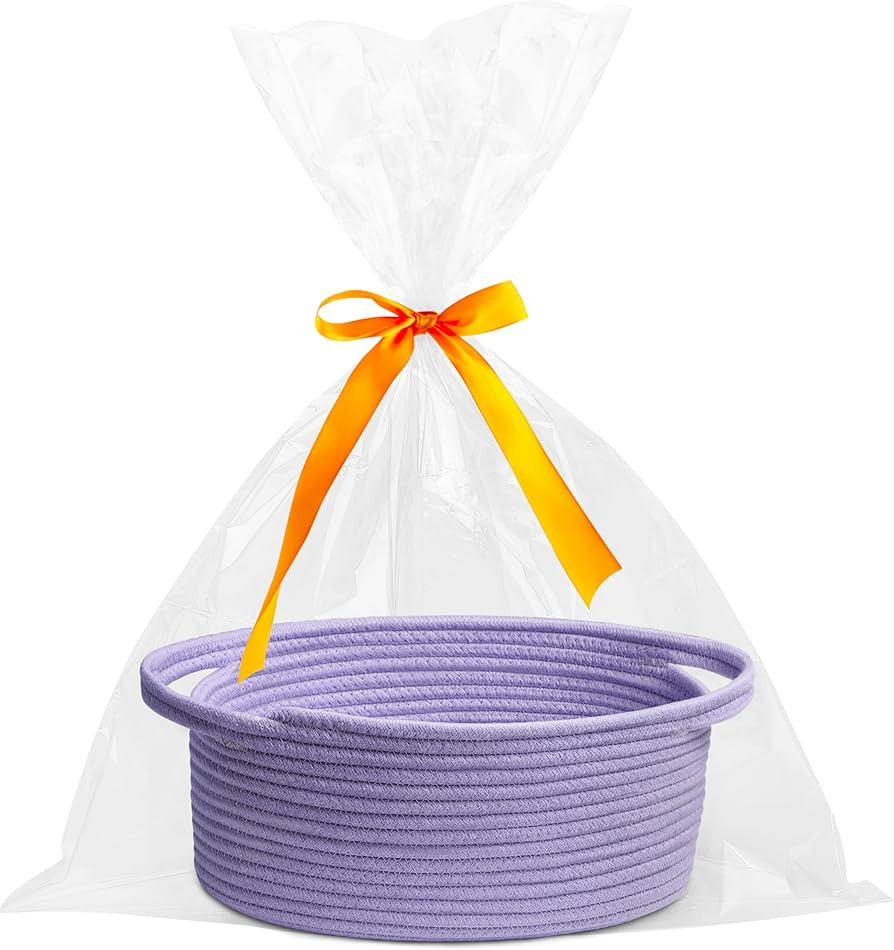 Pro Goleem Small Woven Basket with Gift Bags and Ribbons Durable Baskets for Gifts Empty Small Ro... | Amazon (US)