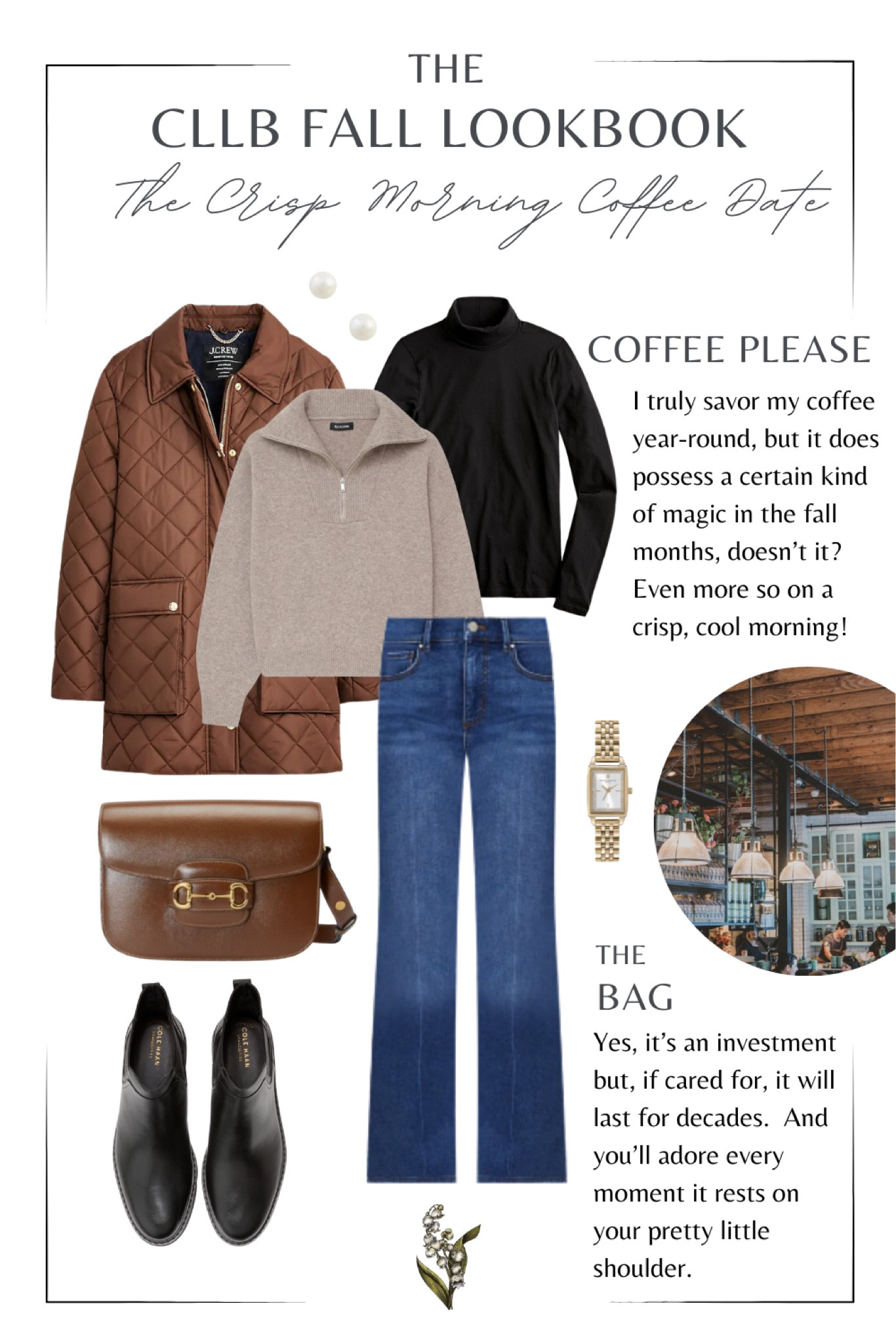 The CLLB Fall Lookbook is here!  Your coffee date look ✔️