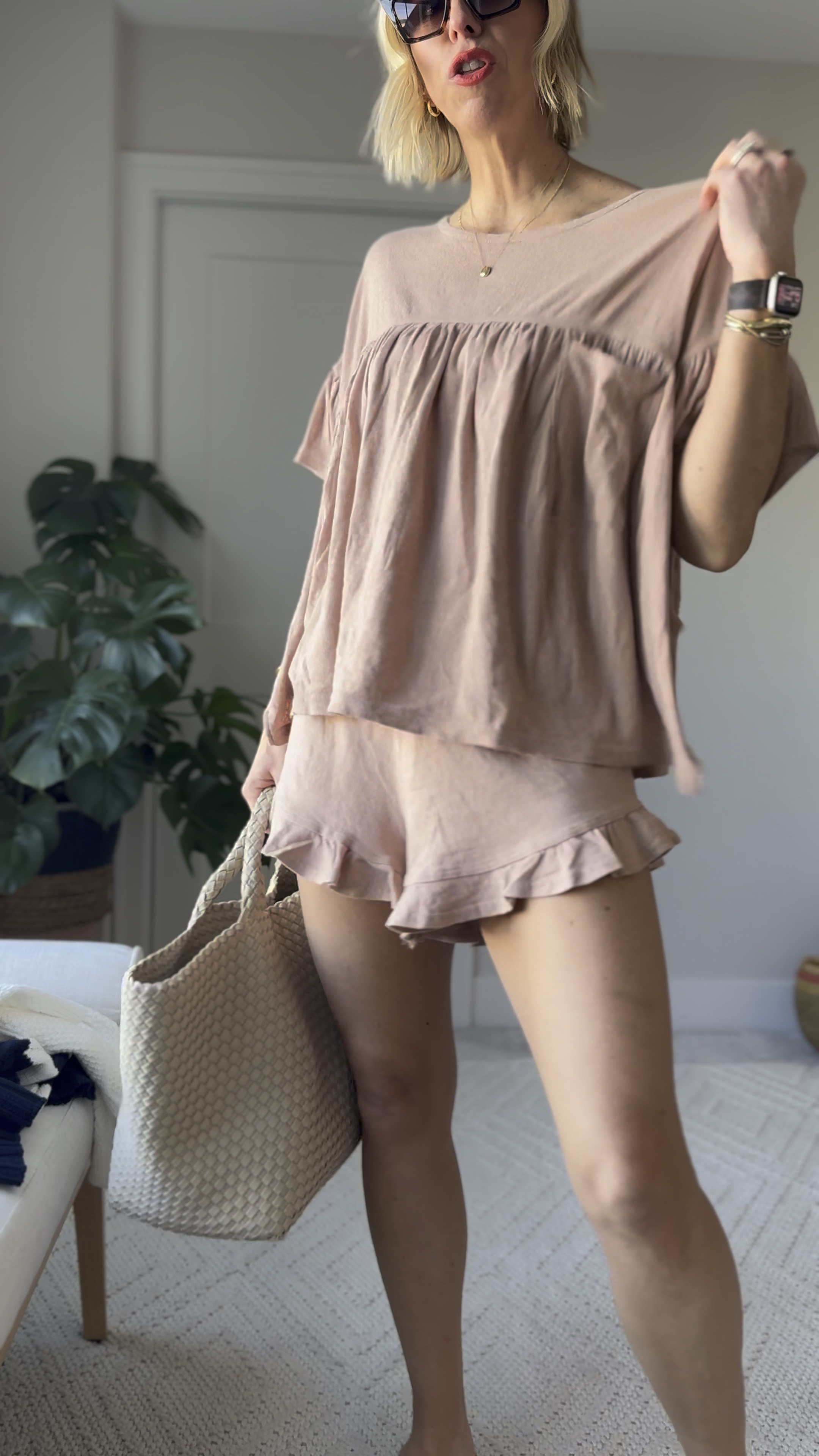 This cozy, fun set makes the perfect cover up for the pool/beach on your next vacay! It’s runs very oversized- I’m wearing a small ☀️

#LTKTravel #LTKOver40 #LTKWatchNow