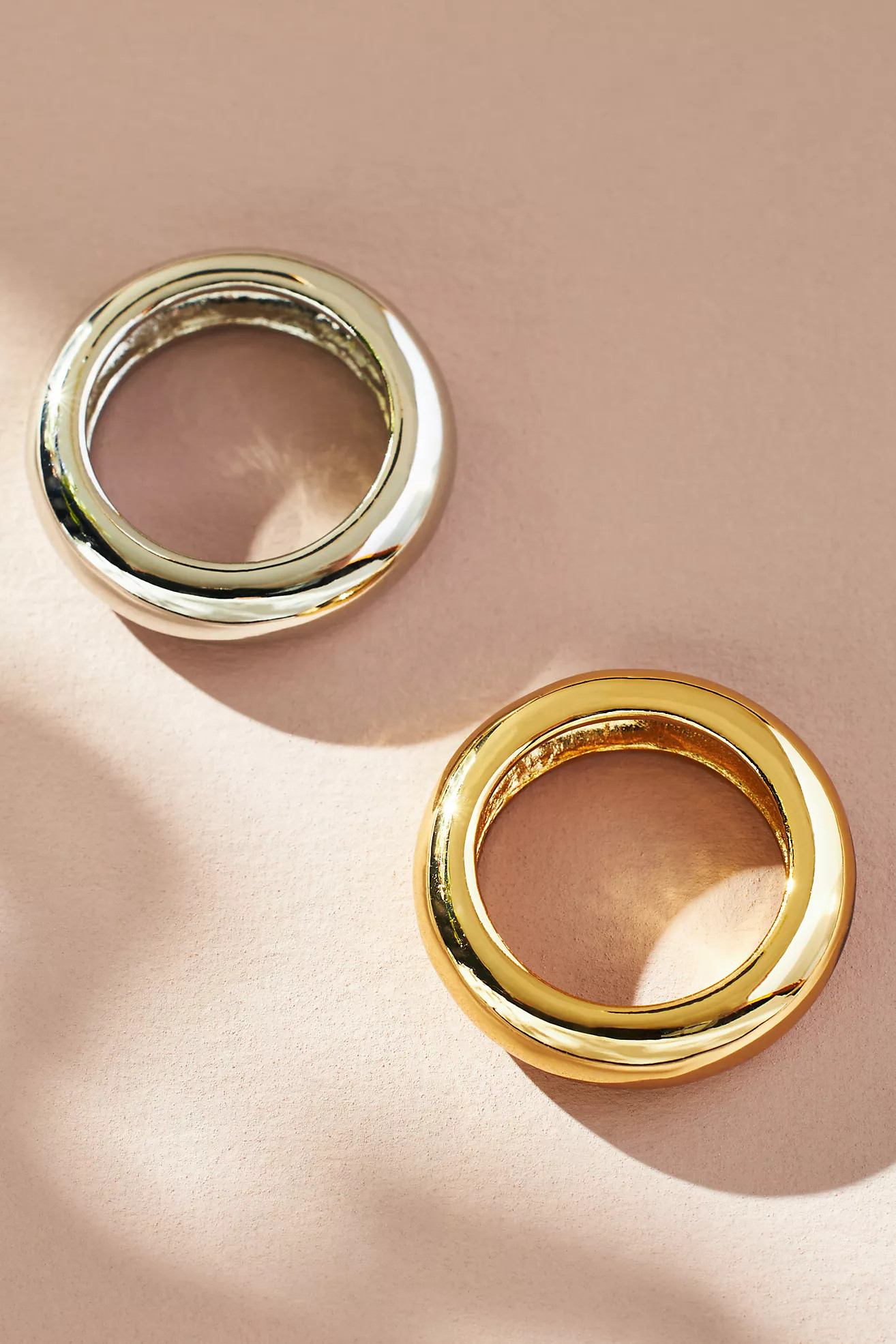 Stacked Mixed Metal Bubble Rings, Set of 2 | Anthropologie (US)