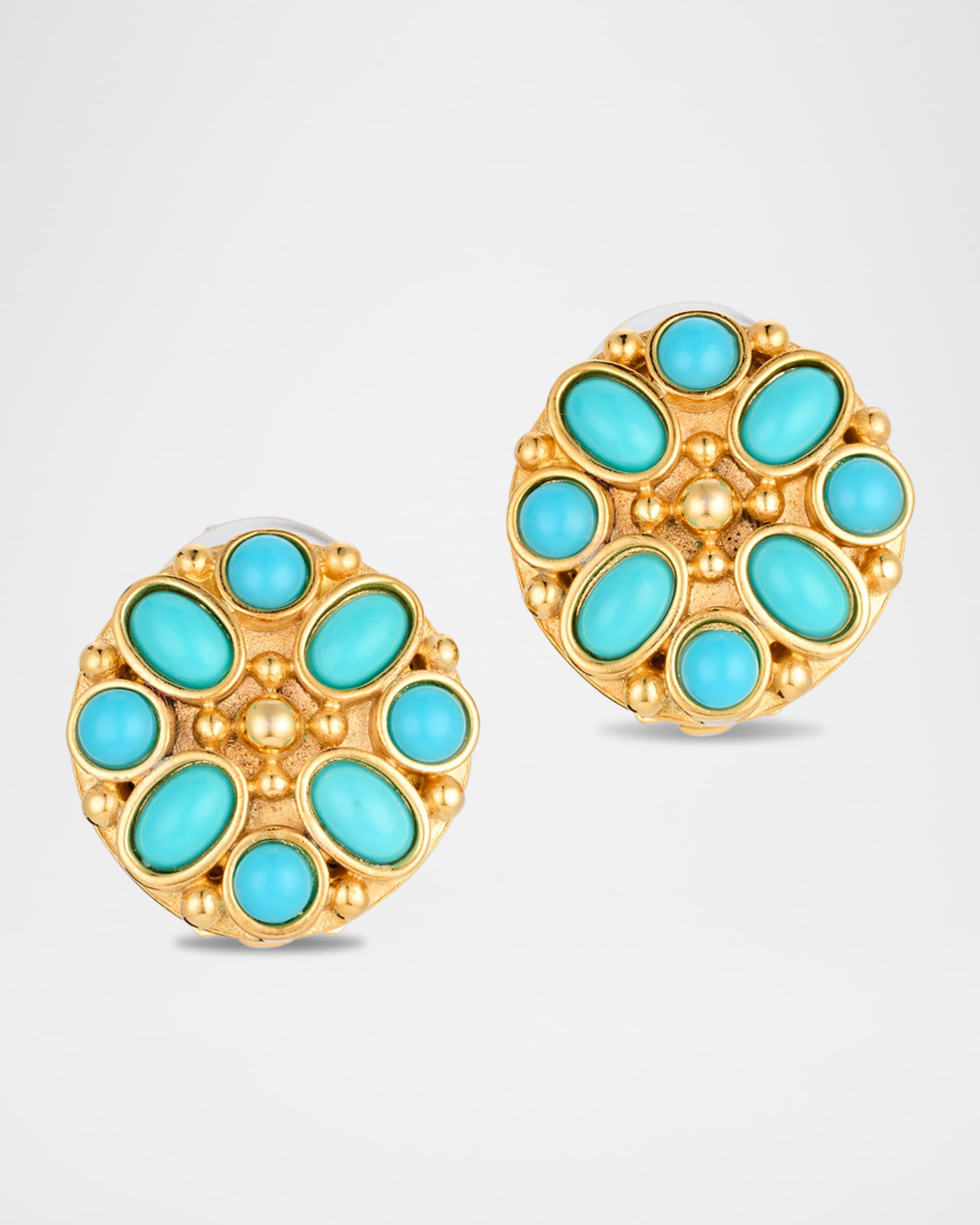 Kenneth Jay Lane Resin Cabochon Button Clip-On Earrings | Neiman Marcus