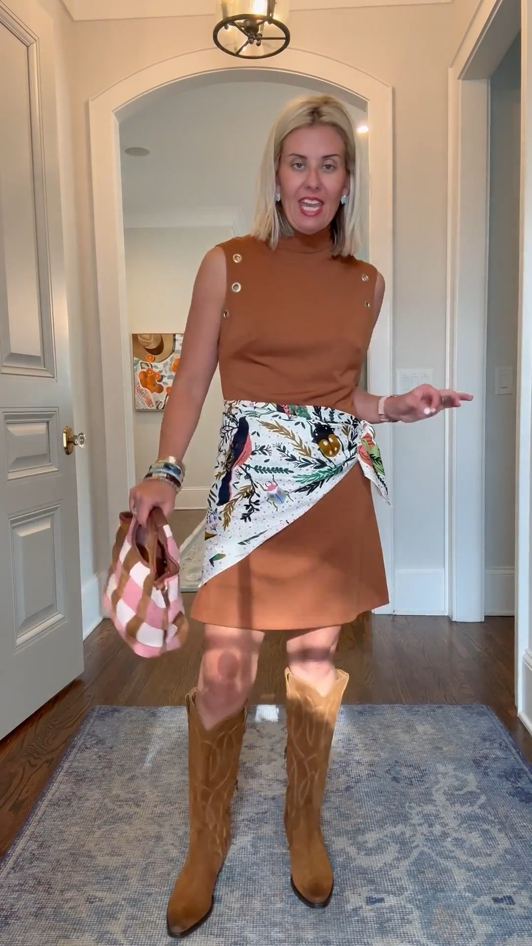 Oh this look is such a YES! The boots, the dress, the bag….soooo good! I’m in size 4 dress and 8 boots. 

Code Catherine20 at Allie + Bess

#LTKdayinmylife #LTKSeasonal #LTKPetite