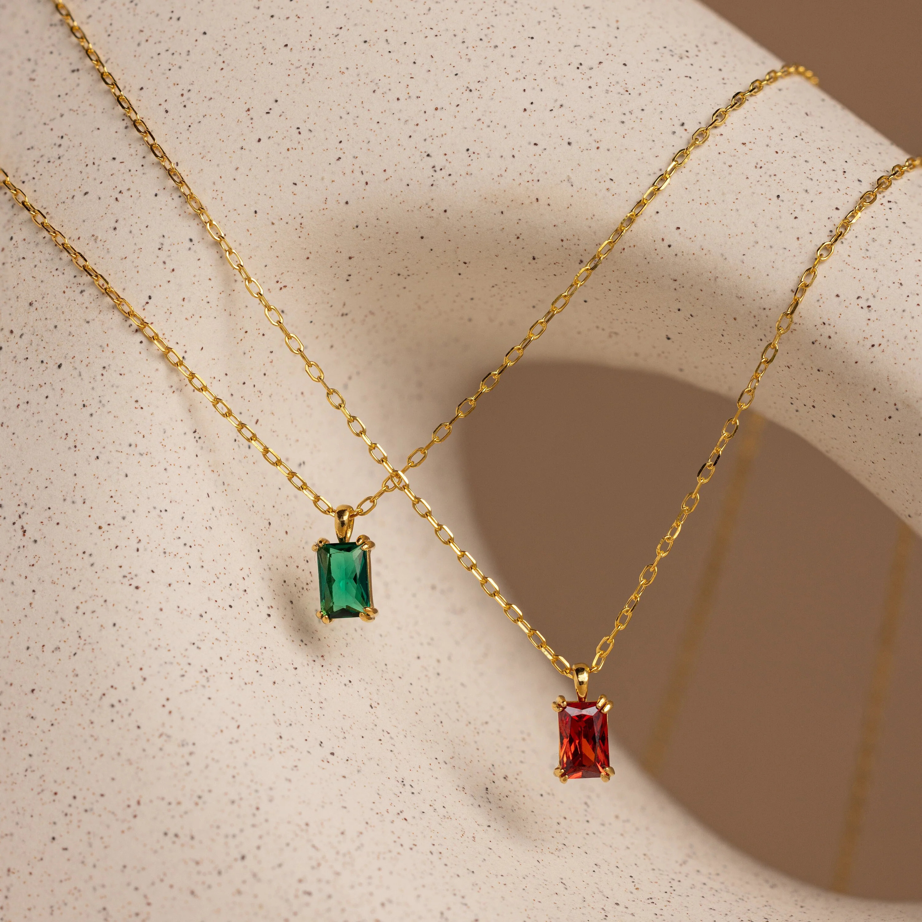 Custom Emerald Cut Birthstone Necklace | Caitlyn Minimalist | Caitlyn Minimalist