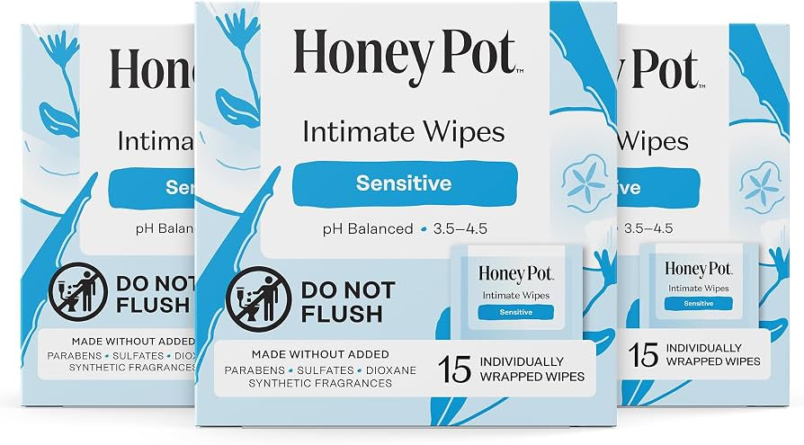 The Honey Pot Company - Feminine Wipes - Sensitive - Individually Wrapped | Amazon (US)