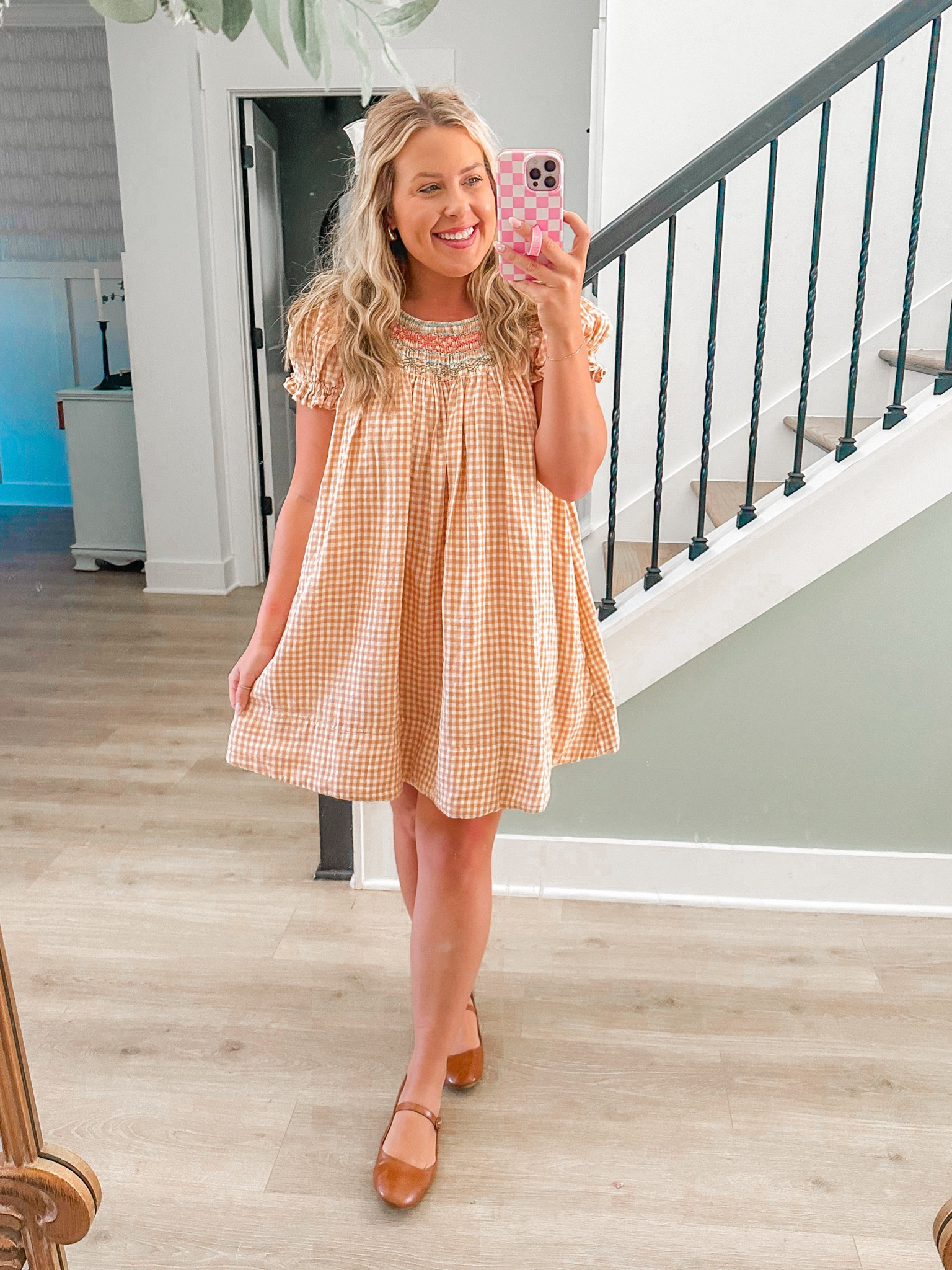 Fall mini dress. Smocked fall dress size M. Family picture dress. Fall petite outfit.