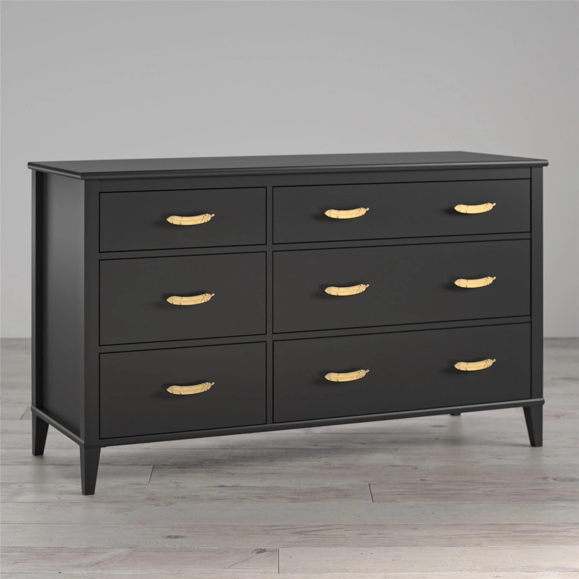 Little Seeds Monarch Hill Hawken 6 Drawer Dresser, Black | Walmart (US)