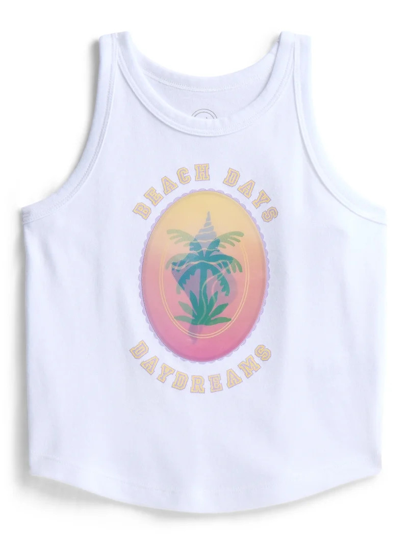 Wonder Nation Girls Graphic Tank Top, Sizes 4-18 & Plus - Walmart.com | Walmart (US)